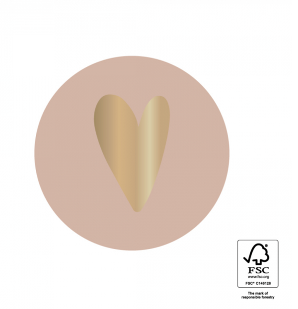 Stickers heart Nude - 10 stuks