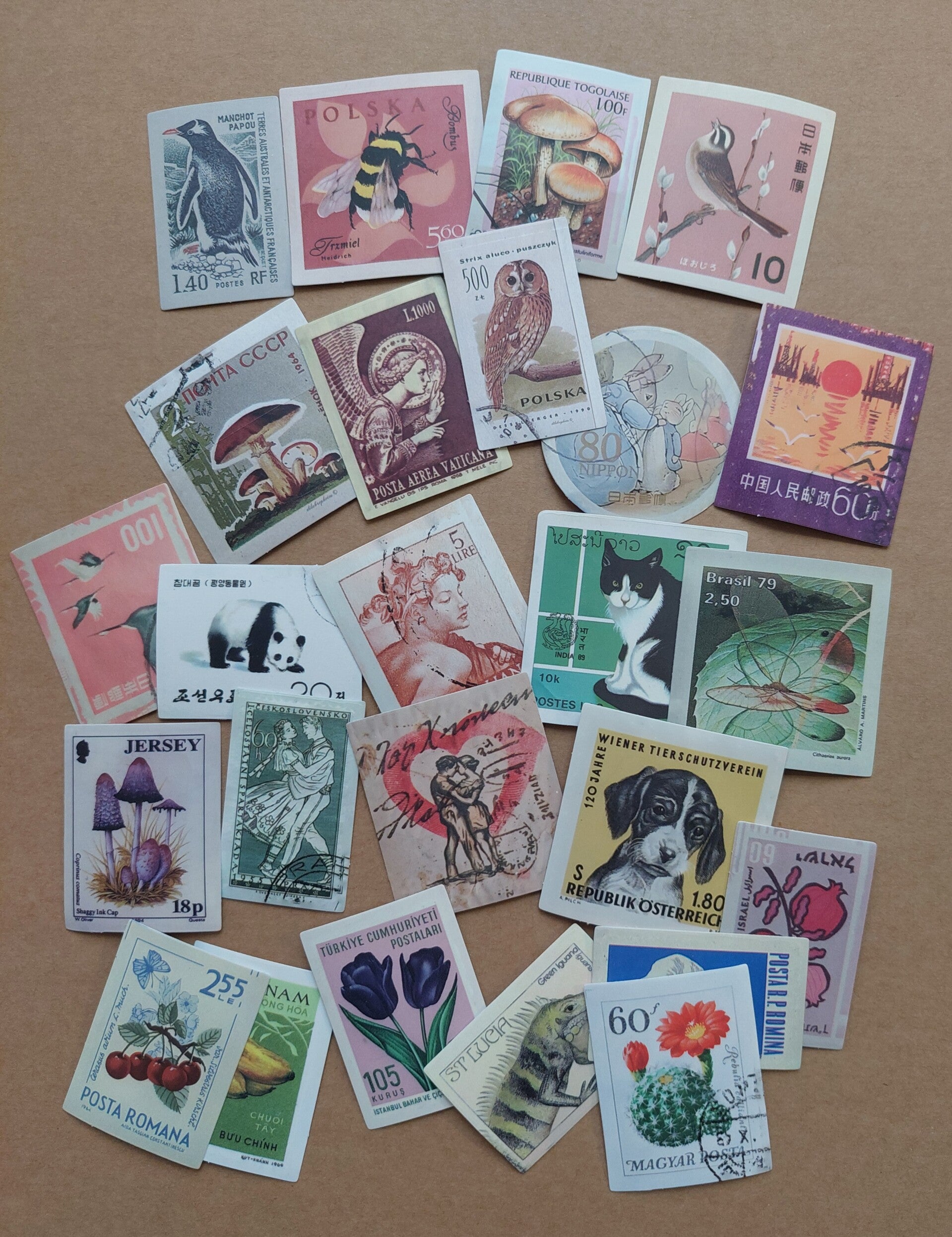 STICKERS | postzegels diverse prints 24 stuks