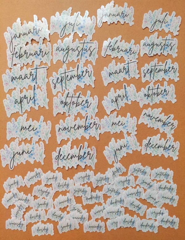 Stickers weken/maanden | veldbloemen