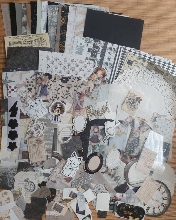 Papierpakket | wit-zwart-grijs
