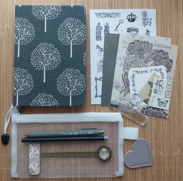 Journal met accessoires | boom grijs