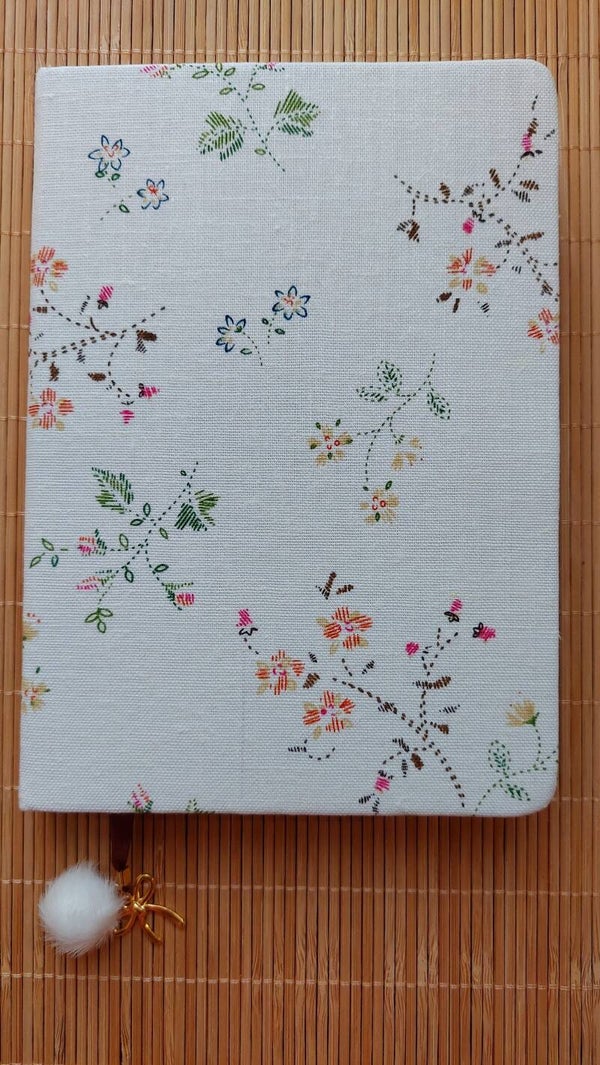 Notebook wit bloem