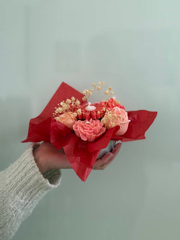 Mini bouquet rouge et rose