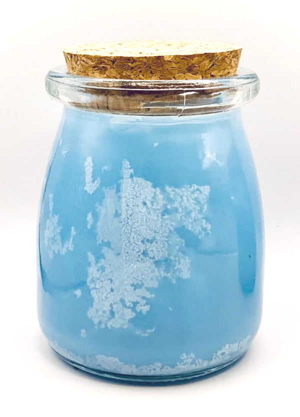 Fleur de Givre - Bleu Givré - Pot en verre (médium)