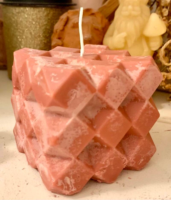 La passion du Chocolat - Rose poudré - Carré Géométrique (médium)