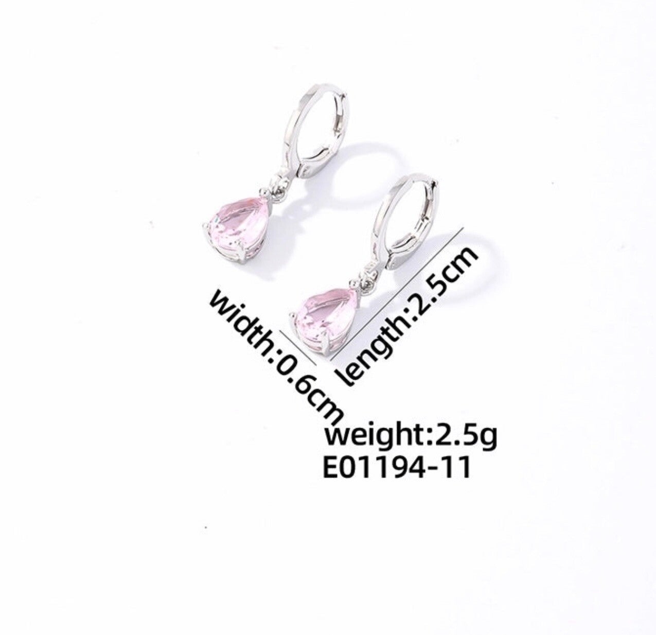 White Gold Plated Drop Earrings