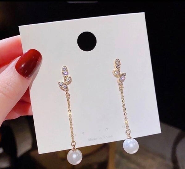 Elegant Pearl Drop Dangle Earrings