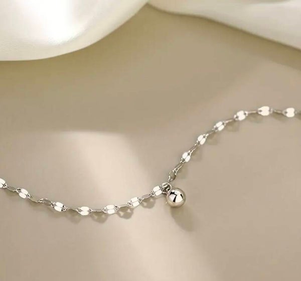 Sterling silver anklet with ball