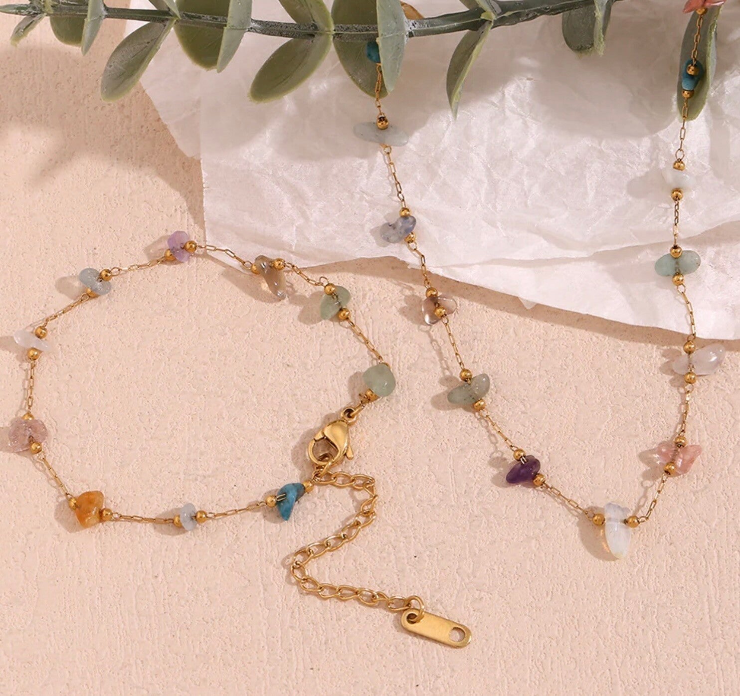Coloured stone bracelet