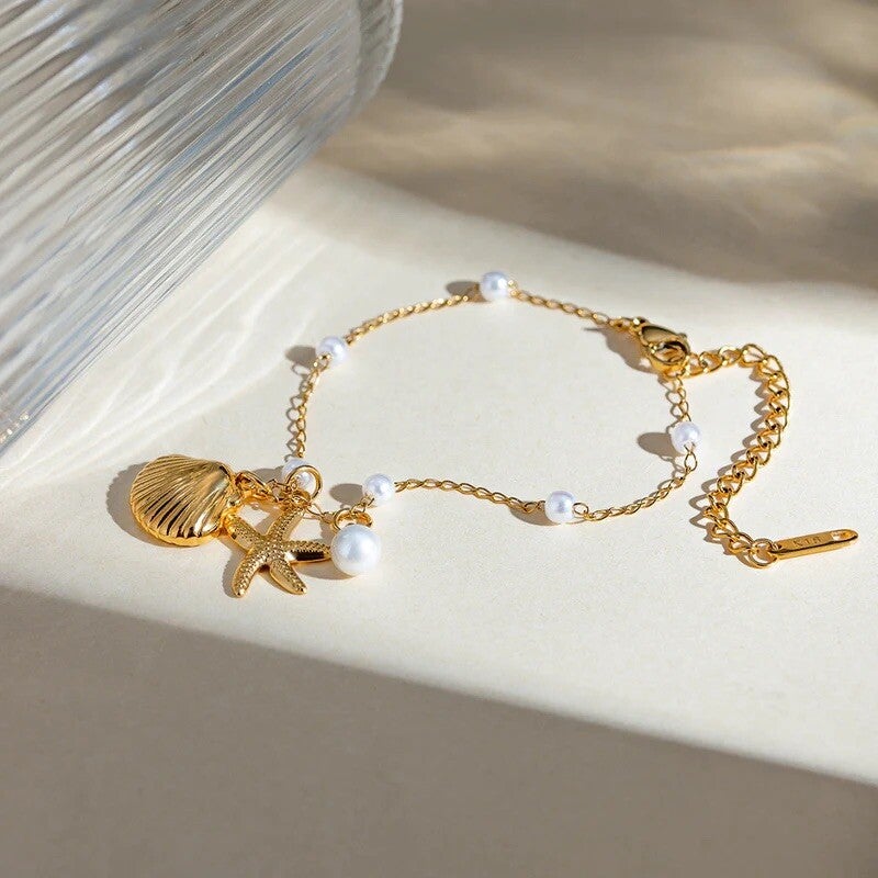 Starfish And Bead Bracelet
