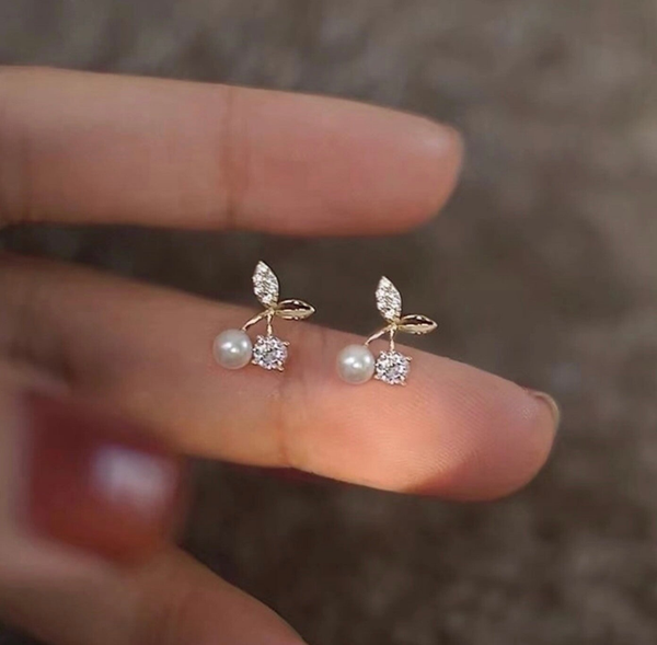 Silver Cherry Blossom Stud Earrings