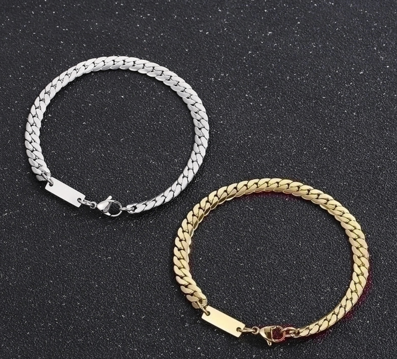 Simple Style Stainless Steel Bracelet and Necklace set