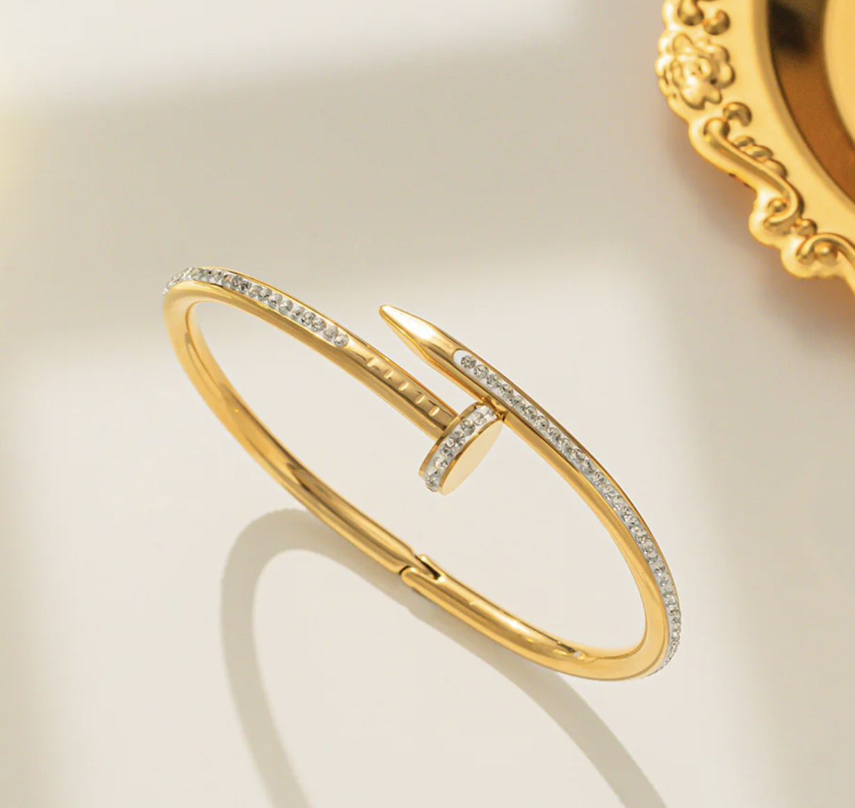 Moderate Luxury Stainless Steel 18K Gold Plated Bangles
