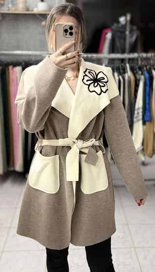 Manteau broderie fleur
