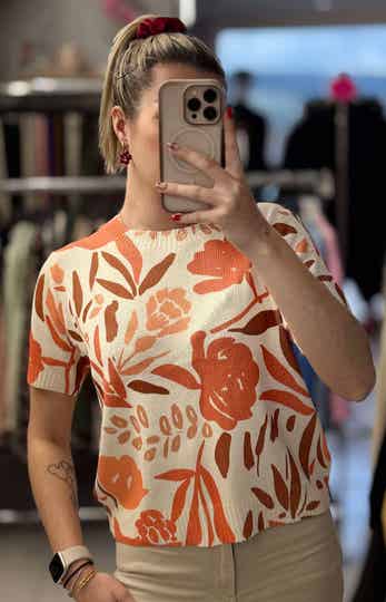 T-shirt maille orange