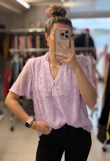 Top fluide plumetis lilas
