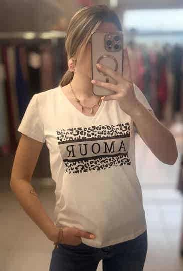 T-Shirt "amour" léopard