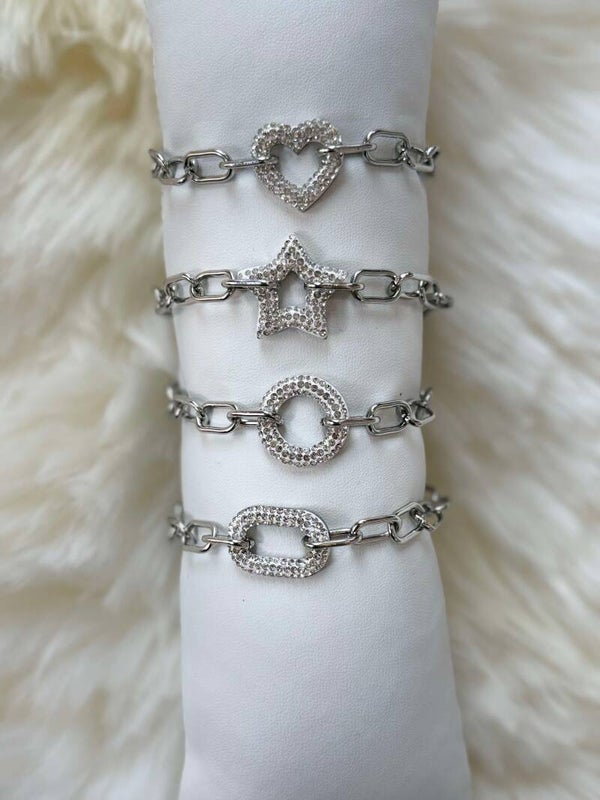 Bracelet forme argenté