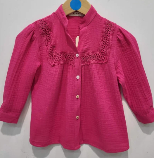 Chemise en gaze de coton - FUSCHIA