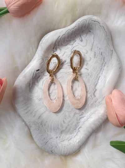 Boucle d’oreilles Ovales - rose