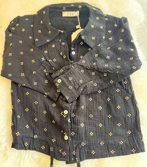 Chemise gaze de coton - motifs dorés