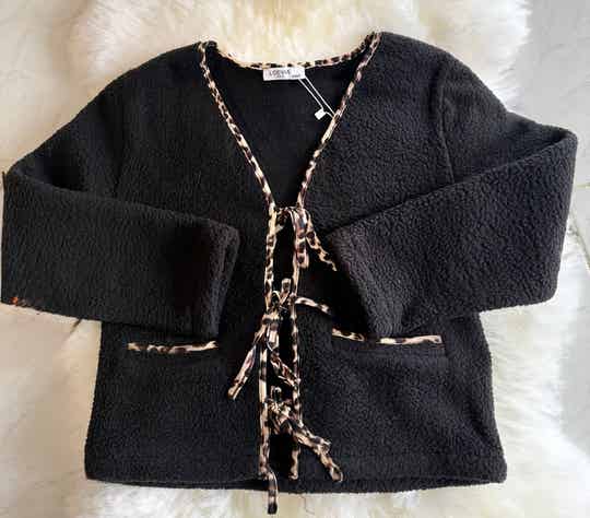 Veste chaude léopard à nouer