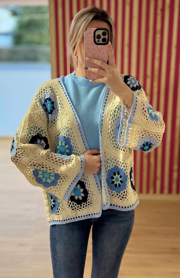 Gilet crochet - bleu 💙