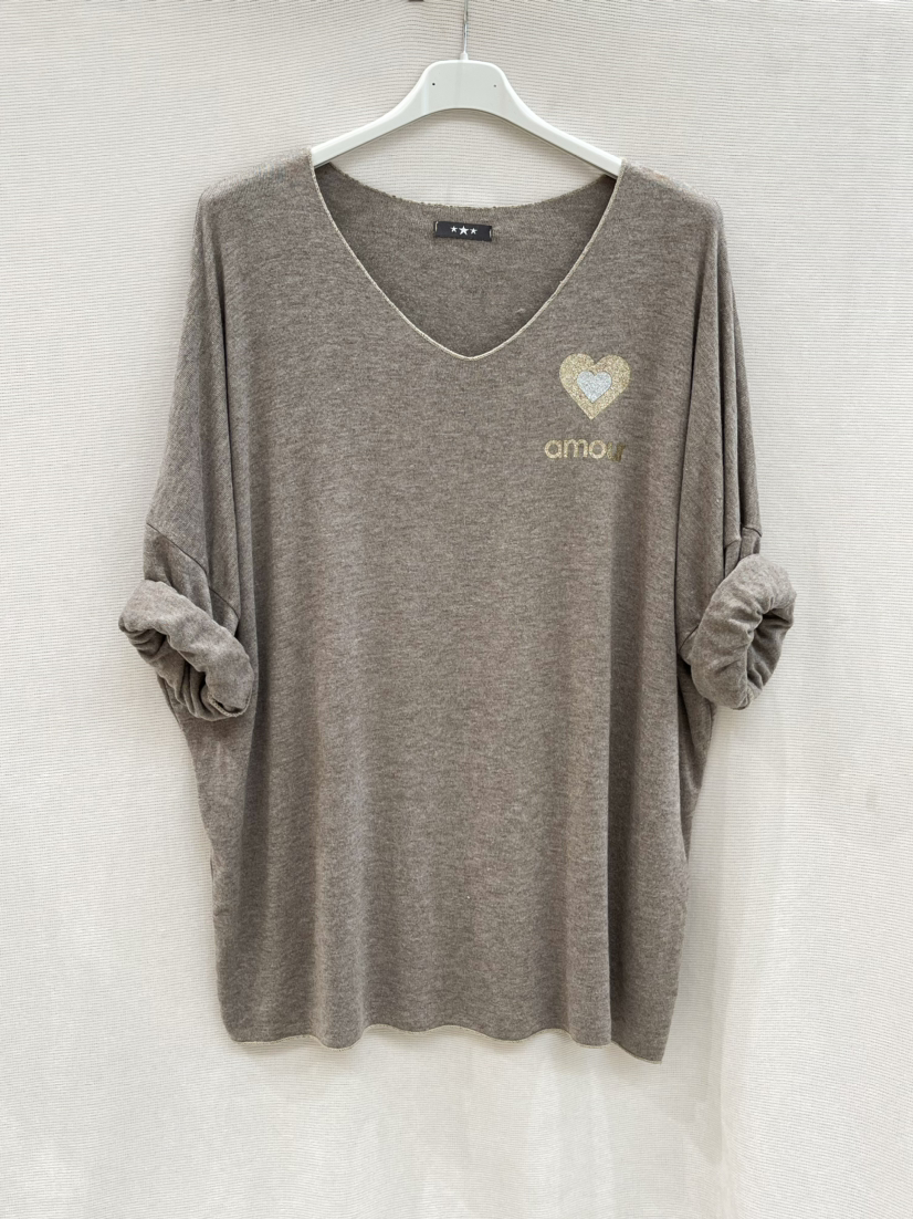 Pull fin « amour »