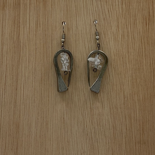 Oorbellen "Door" Witte kwarts