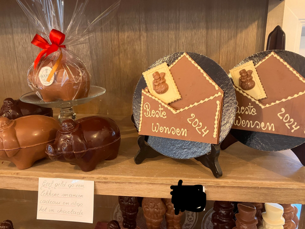 Enveloppe in chocolade met geldbedrag naar keuze