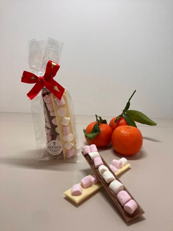 Reepjes chocolade met mini marshmallows