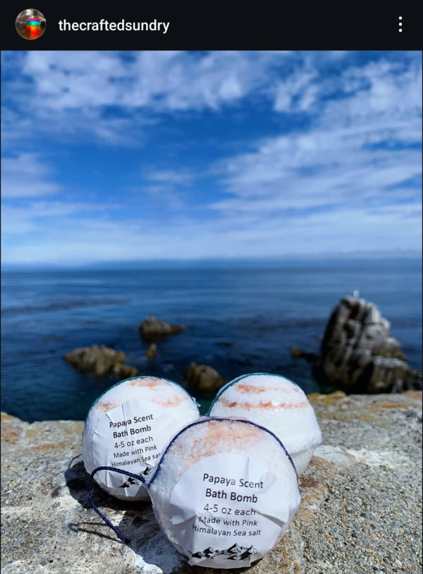 Papaya scent bath bomb