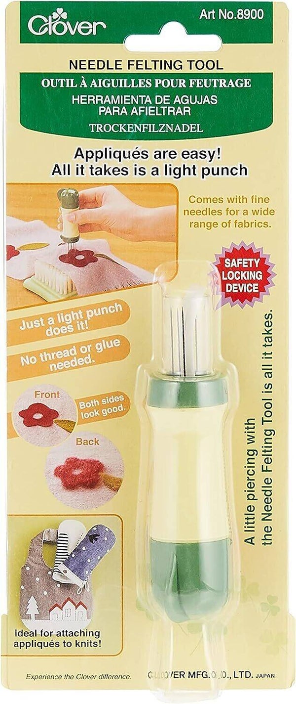 Clover Needle Felting 5 Barbed Needle Tool - No Glue or Thread Required! - Fast & Easy