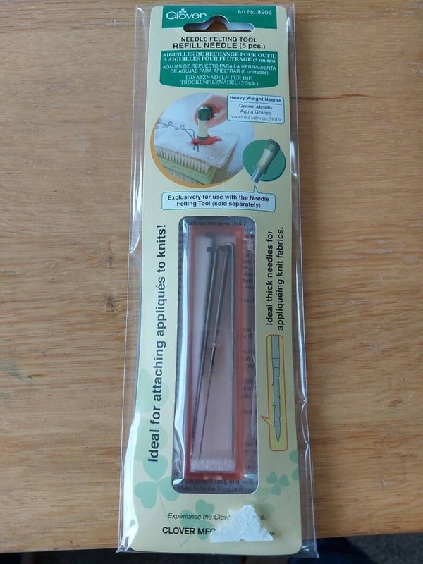Clover Needle Felting Tool Refill Needles X 5. For use with clover 8900 tool. Heavyweight