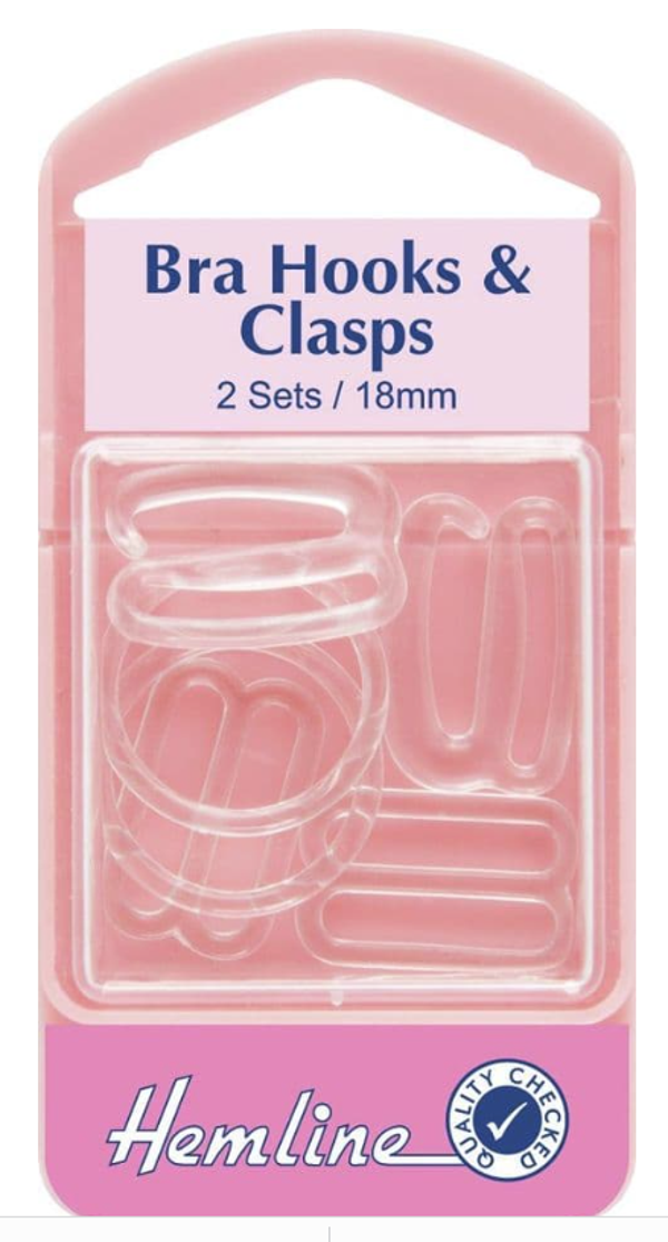 Hemline Bra Hooks & Clasps, 2 sets 18mm.