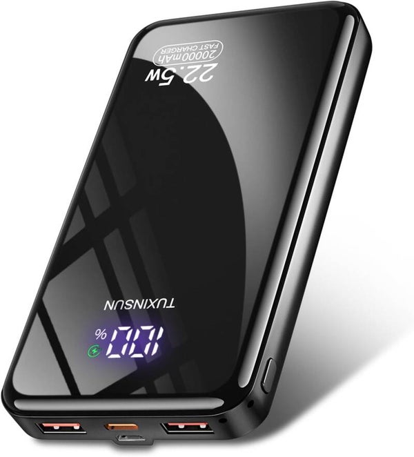 Batterie externe de téléphone portable avec écran LCD Sorties et entrées USB C Chargeur portable pour smartphones