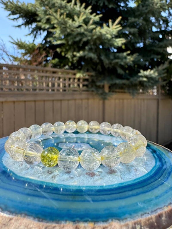 Rutilated Quartz and Peridot