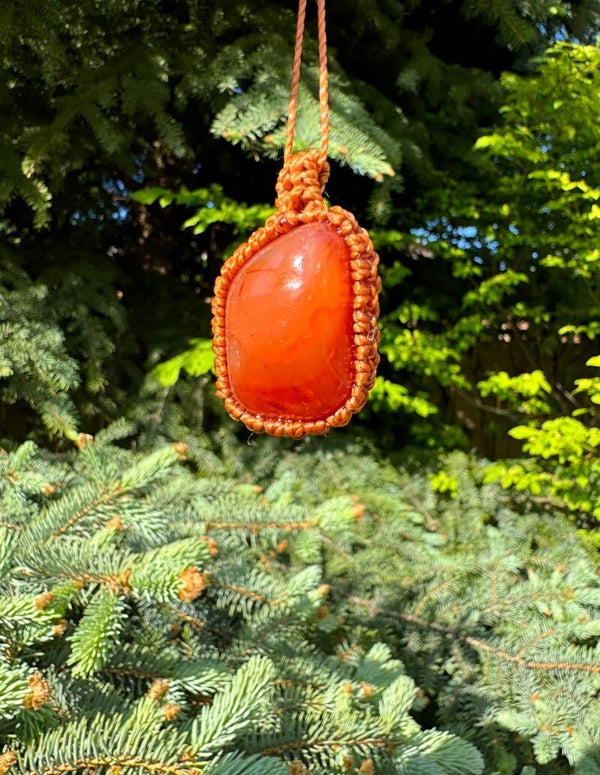 Carnelian Macrame Necklace