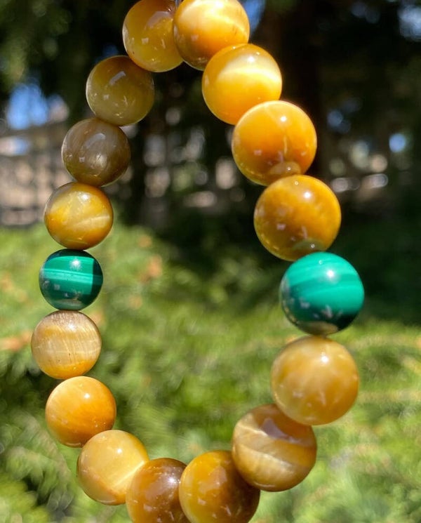 Golden Tigers Eye with Malachite