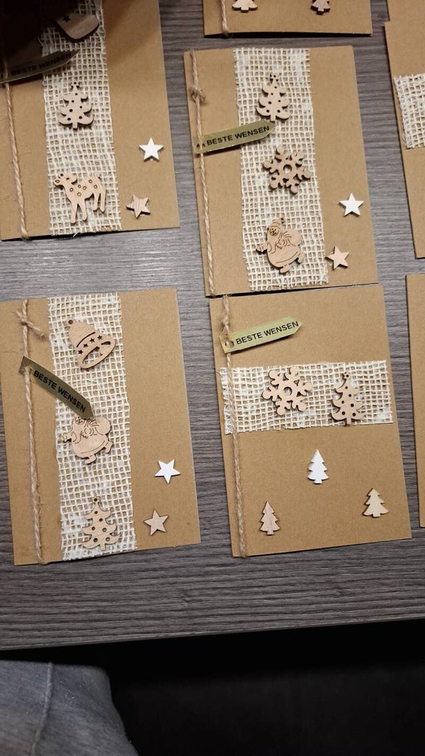 Kerstkaartjes jute