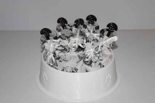 Collectie Hond - stoffen zakje met lepeltje hond en suikerbonen