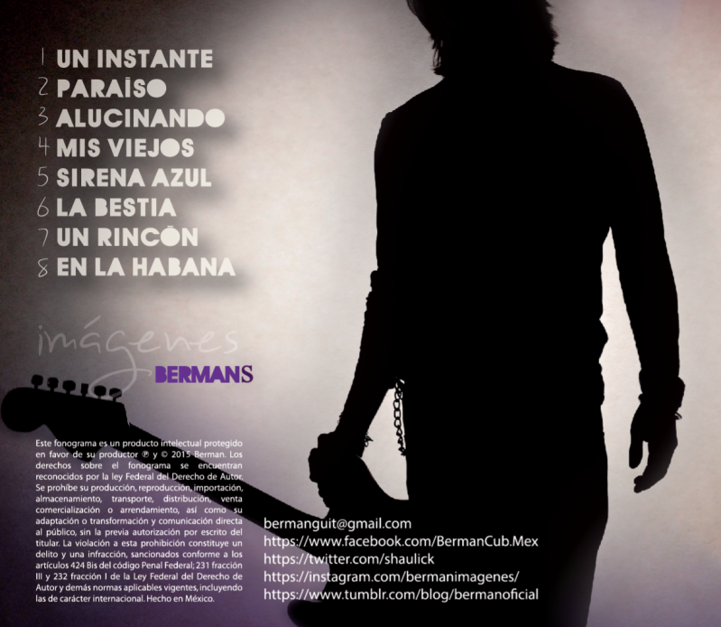 Primer contraportada del disco ¨Imágenes¨ 