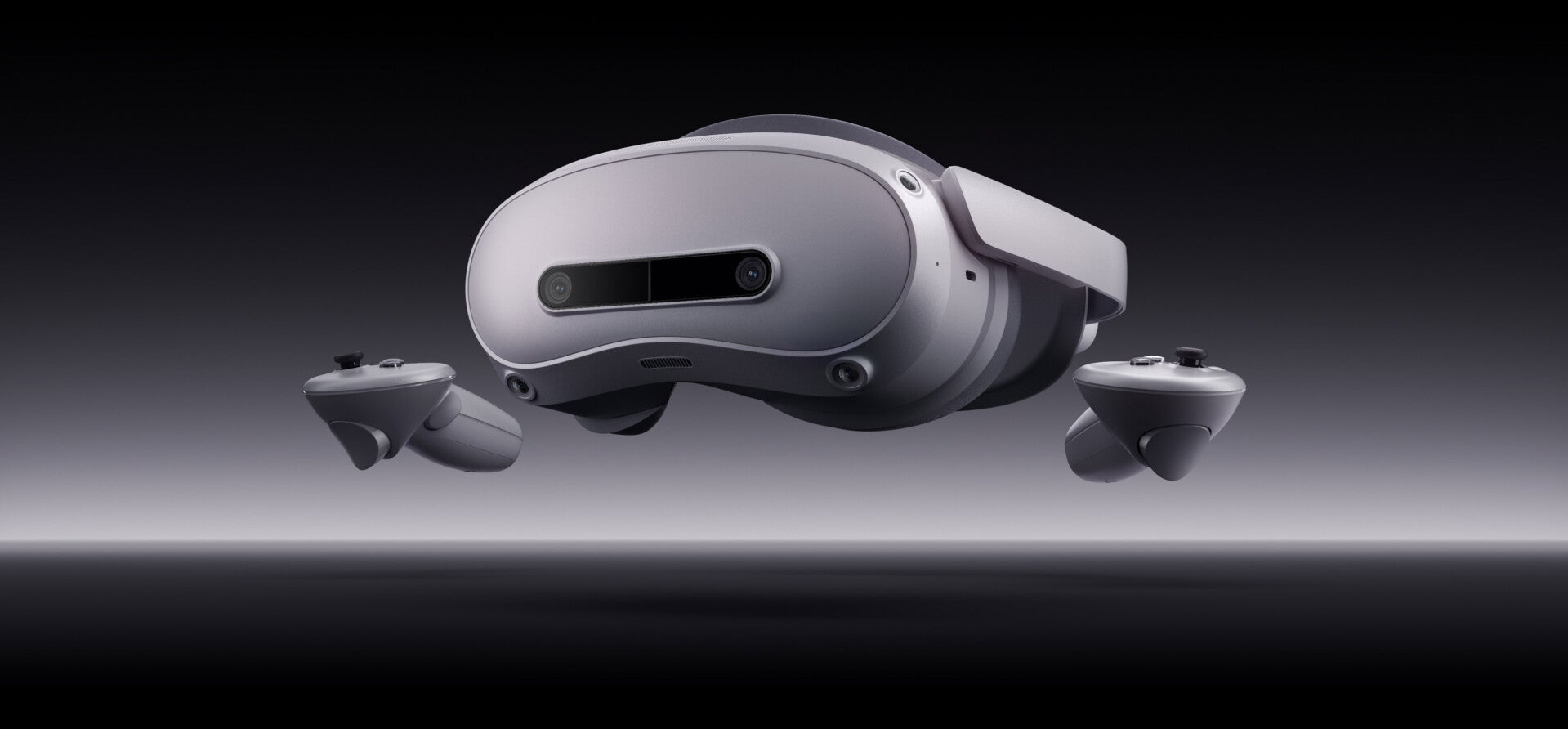 Moderne Virtual-Reality-Brille mit zwei Joysticks