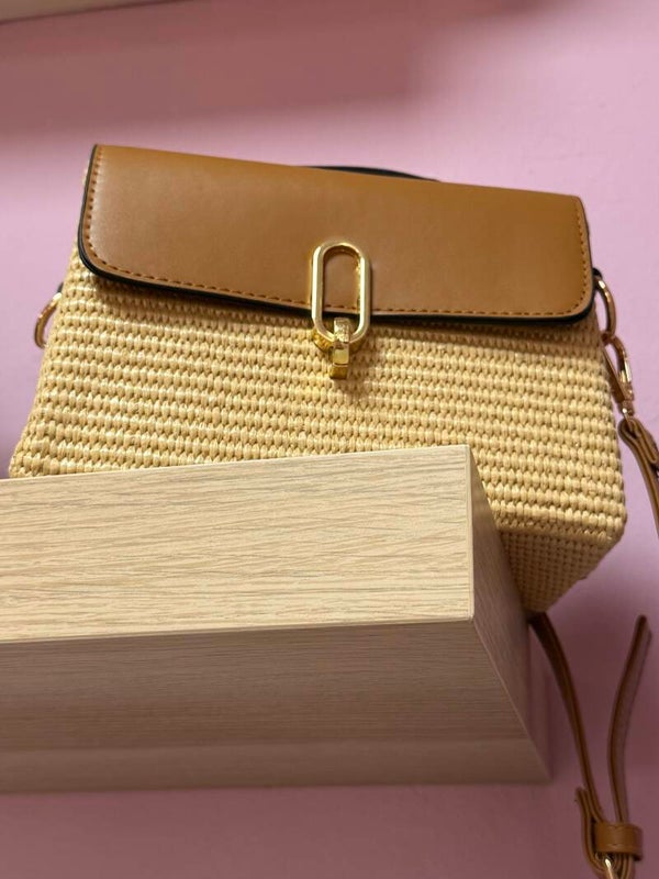 Bolso rafia Capri camel