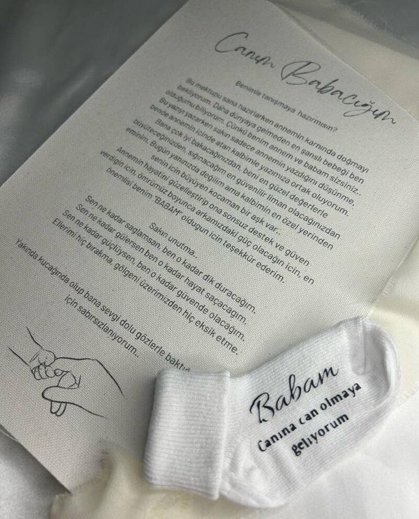 Bebek Müjdesi Mektup + Çorap | Zwangerschaps aankondiging brief + sok
