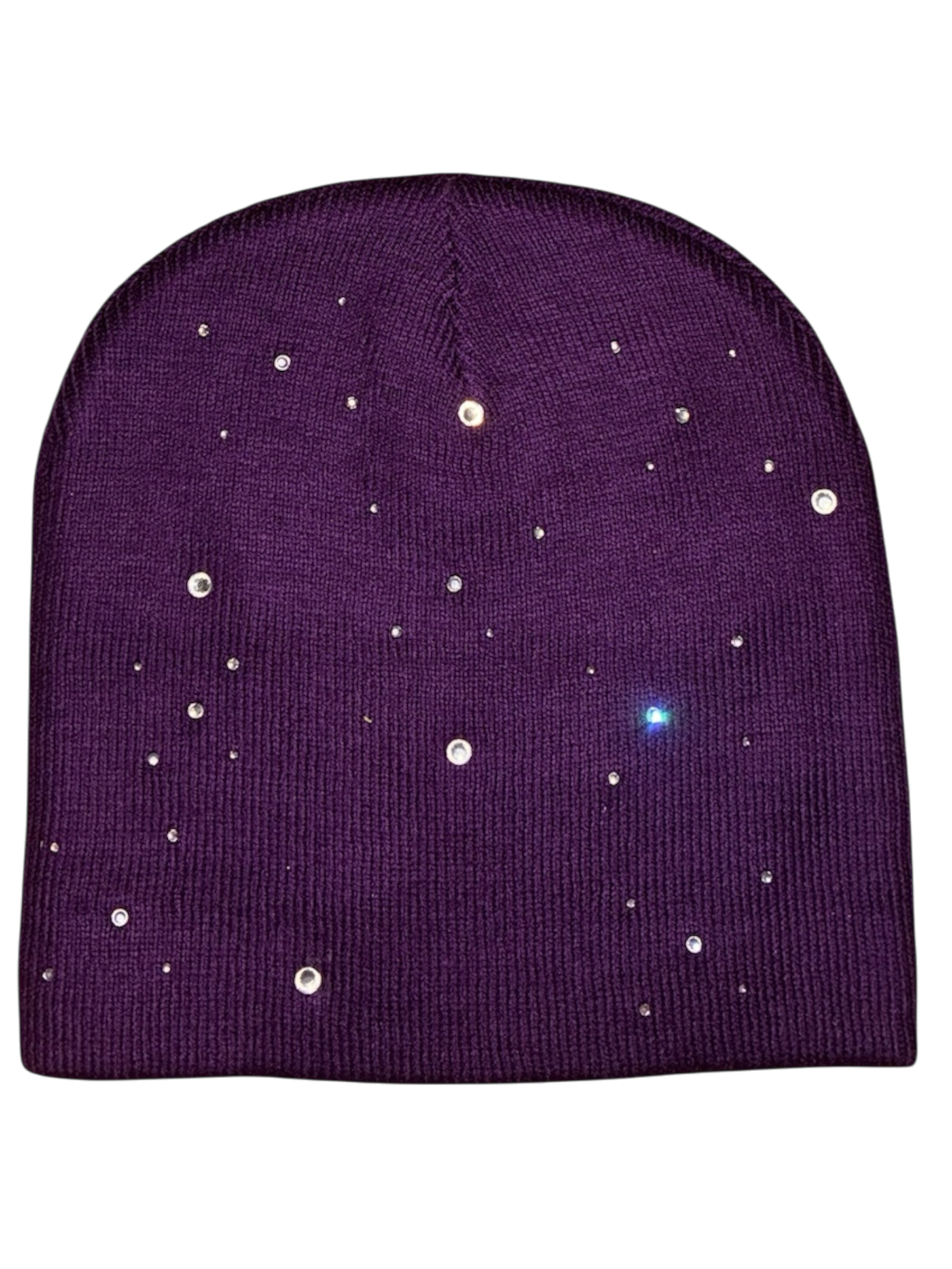 Purple rhinestone beanie