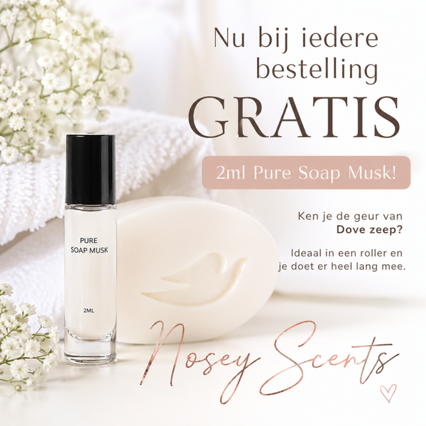 Gratis bij iedere bestelling: 2 ml Pure Soap Musk 🤍