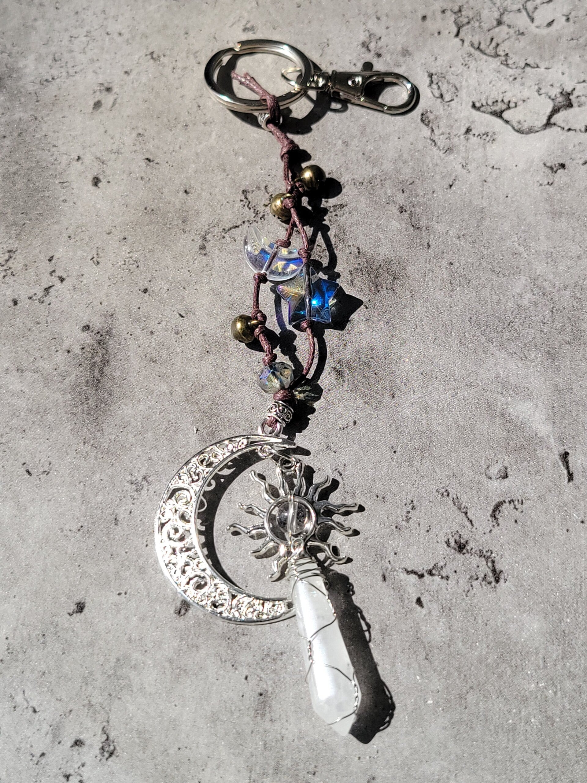 Moon & Sun Crystal Keychain