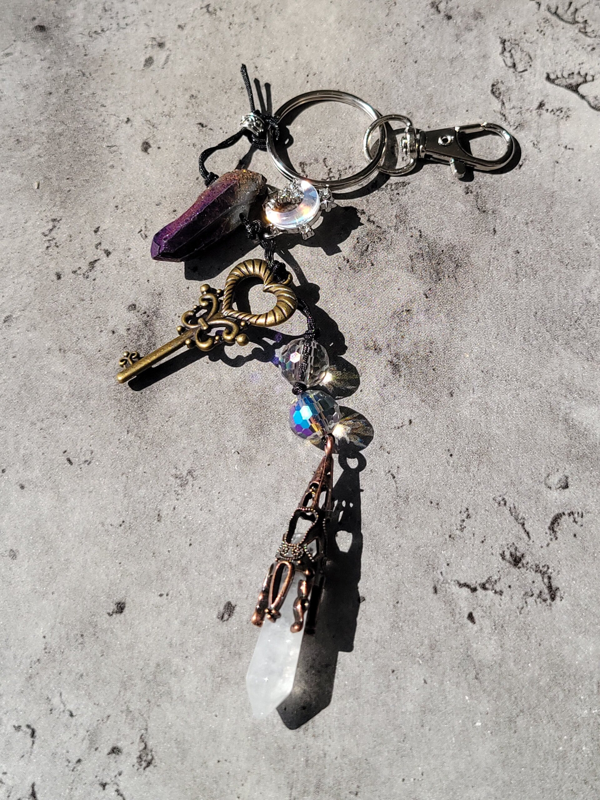 Quartz Crystal Keychain