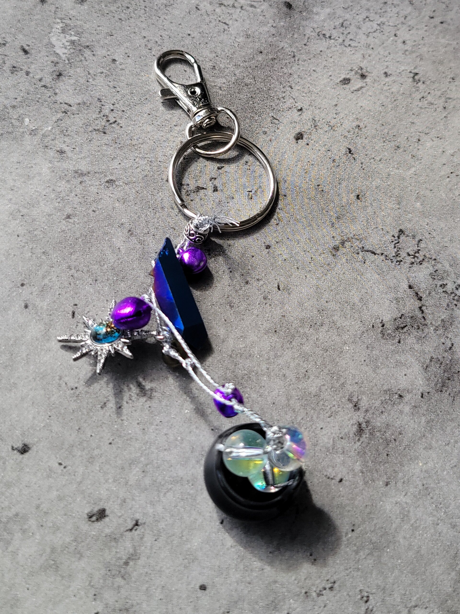 Mini Witch Bells Bubbling Cauldron Keychain Charm